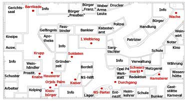 Grafik:Lageplan der Ausstellung "Wir Rheinlnder"